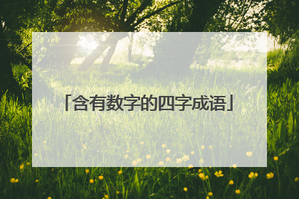 含有数字的四字成语