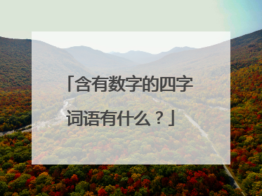 含有数字的四字词语有什么？