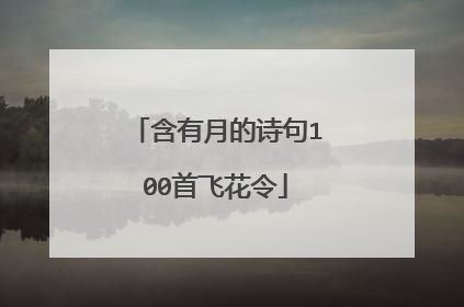 含有月的诗句100首飞花令