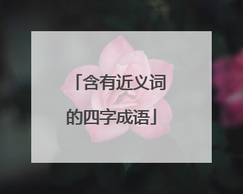含有近义词的四字成语