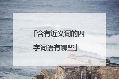 含有近义词的四字词语有哪些