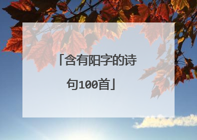 含有阳字的诗句100首