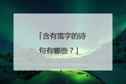 含有雪字的诗句有哪些?