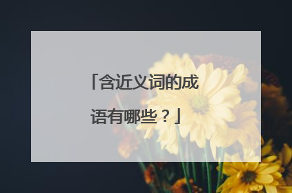 含近义词的成语有哪些？