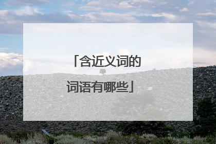 含近义词的词语有哪些