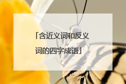 含近义词和反义词的四字成语