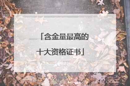 含金量最高的十大资格证书