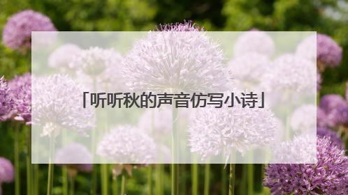听听秋的声音仿写小诗
