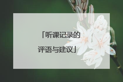 听课记录的评语与建议