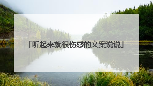 听起来就很伤感的文案说说