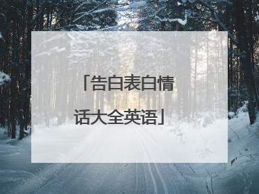 告白表白情话大全英语