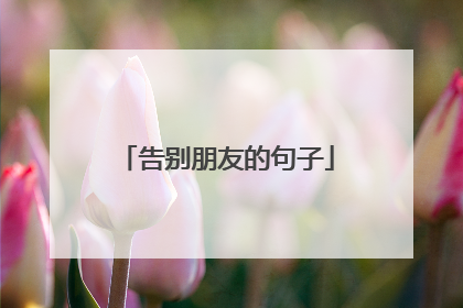 告别朋友的句子