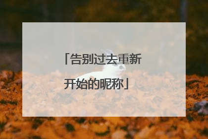 告别过去重新开始的昵称