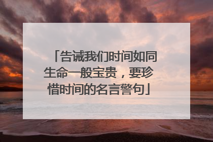 告诫我们时间如同生命一般宝贵,要珍惜时间的名言警句