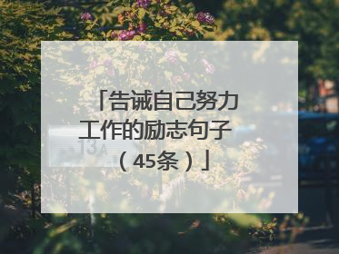 告诫自己努力工作的励志句子(45条)