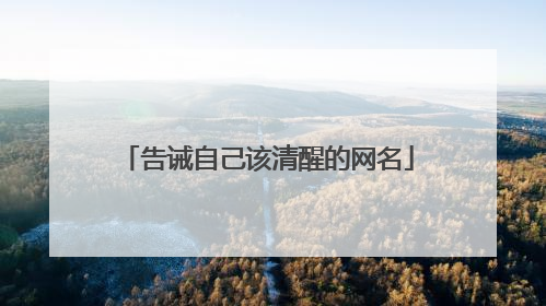 告诫自己该清醒的网名