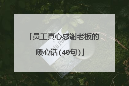 员工真心感谢老板的暖心话(40句)