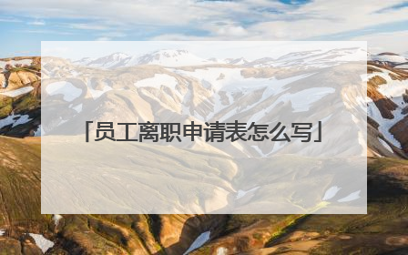 员工离职申请表怎么写