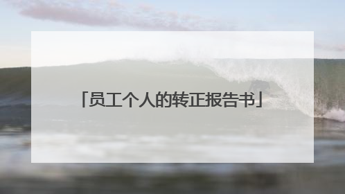 员工个人的转正报告书
