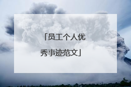 员工个人优秀事迹范文