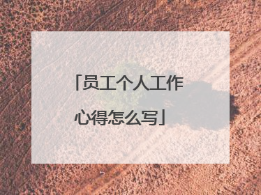 员工个人工作心得怎么写