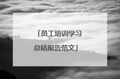 员工培训学习总结报告范文