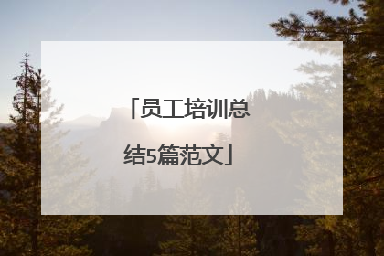 员工培训总结5篇范文