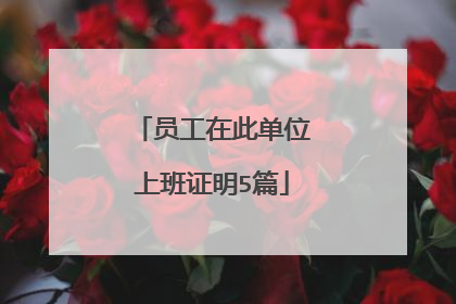员工在此单位上班证明5篇