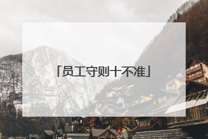 员工守则十不准