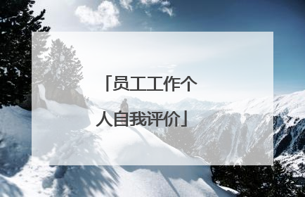 员工工作个人自我评价