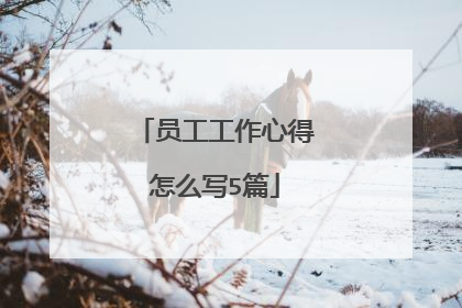 员工工作心得怎么写5篇