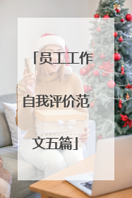 员工工作自我评价范文五篇