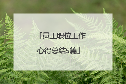 员工职位工作心得总结5篇