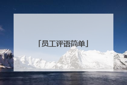 员工评语简单