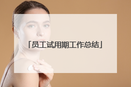 员工试用期工作总结