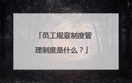 员工规章制度管理制度是什么?