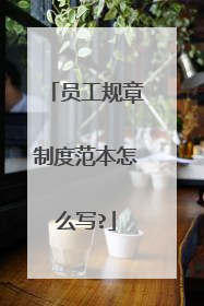 员工规章制度范本怎么写?