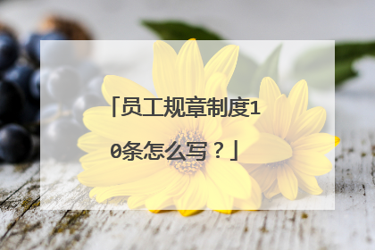 员工规章制度10条怎么写？