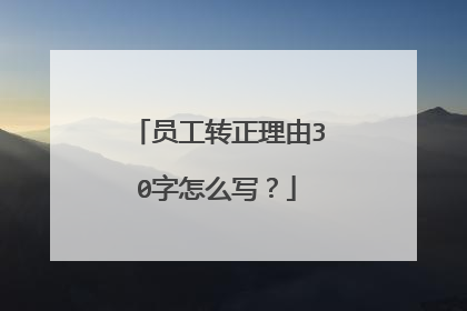 员工转正理由30字怎么写?