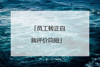 员工转正自我评价简短