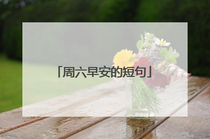 周六早安的短句