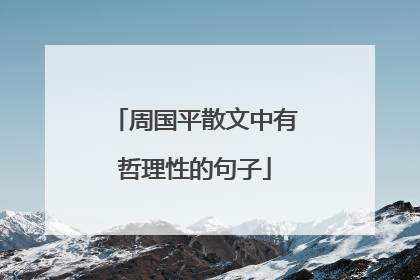 周国平散文中有哲理性的句子
