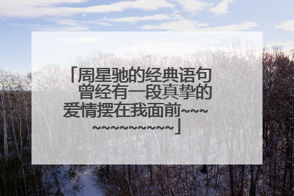 周星驰的经典语句   曾经有一段真挚的爱情摆在我面前~~~~~~~~~~~~