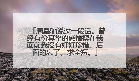 周星驰说过一段话。曾经有份真挚的感情摆在我面前我没有好好珍惜。后面的忘了。求全短。