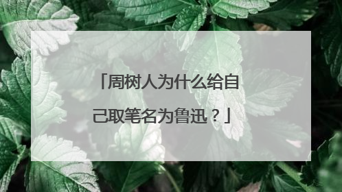 周树人为什么给自己取笔名为鲁迅？