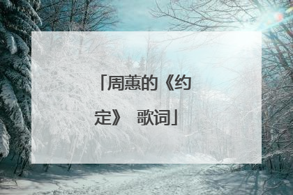 周蕙的《约定》 歌词