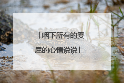 咽下所有的委屈的心情说说