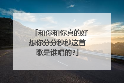 和你和你真的好想你分分秒秒这首歌是谁唱的?