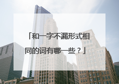 和一字不漏形式相同的词有哪一些？