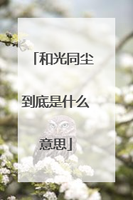 和光同尘到底是什么意思